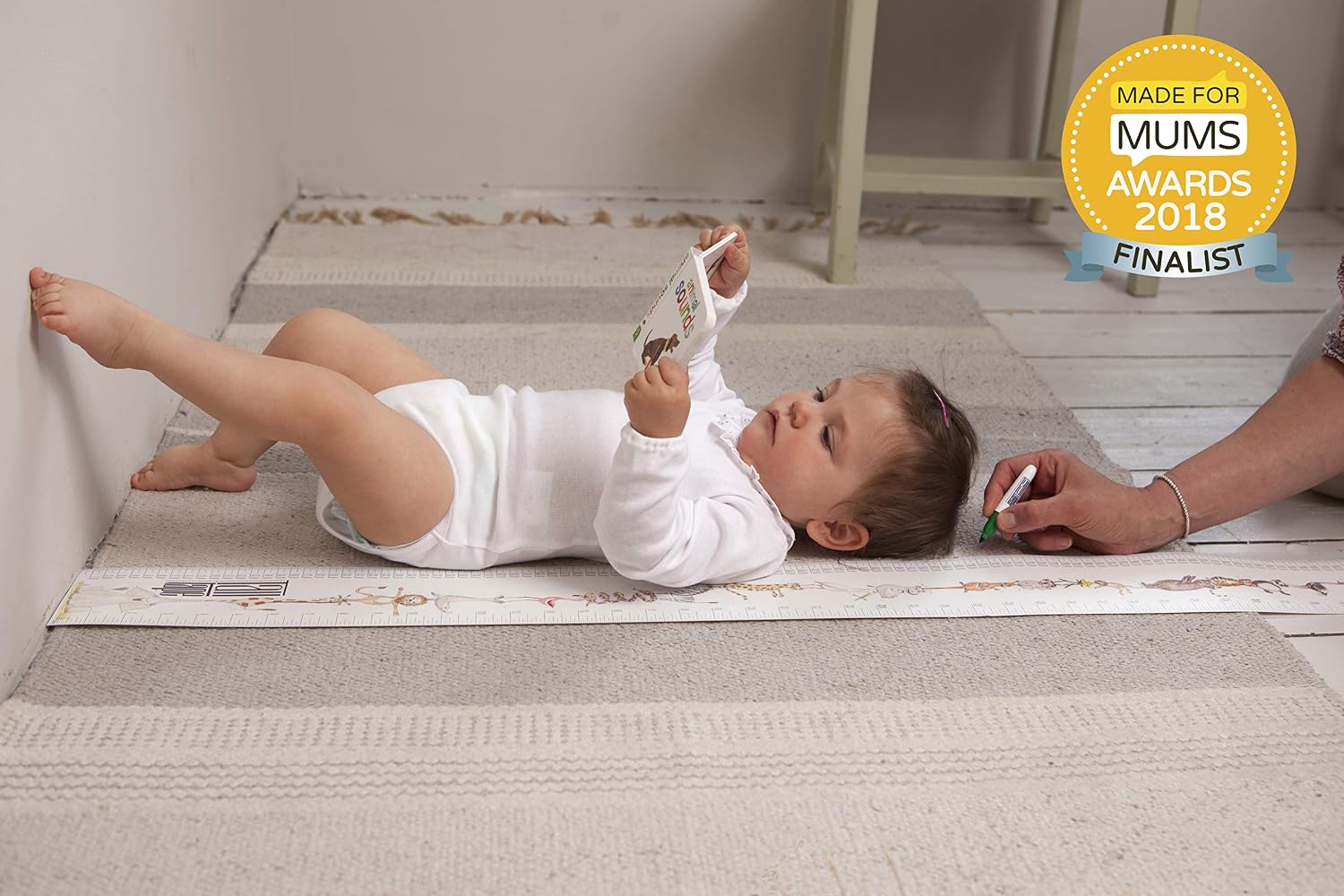 TALLTAPE - Portable Roll-up Height Chart Plus 1 Sharpie Marker Pen to Measure Children Growth from Birth, Choice of 10 Designs, a Memento for Life (Animal Alphabet, Talltape)
