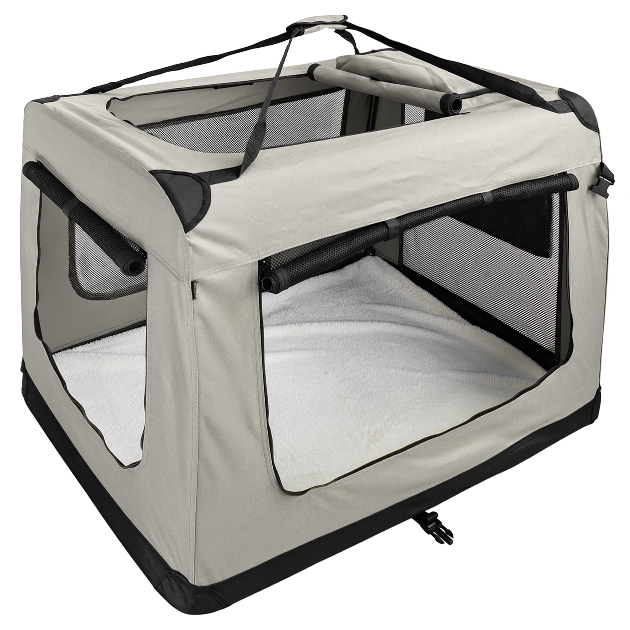 Faltbare Hundebox Transporttasche Transportbox Auto für Katze Hunde Große Kleine Box Bag Bed Decke Klein Auto Transport 7 Größen Taschen Fünf Farben Petigi (Creme, XXXL (101 x 68 x 70 cm))