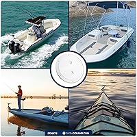 Vista 6 de Five Oceans Escotilla de barco, escotilla de acceso marino, escotilla redonda de placa de inspección con cubierta desmontable, plástico ABS blanco