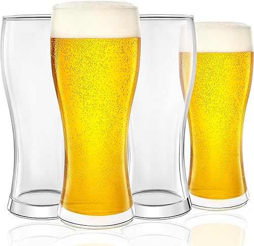 Vasos de cerveza de 16 onzas, vasos de cerveza artesanal, juego de 4 vasos de cerveza, vaso de cerveza IPA, vasos de pinta, vaso de pinta, vaso de