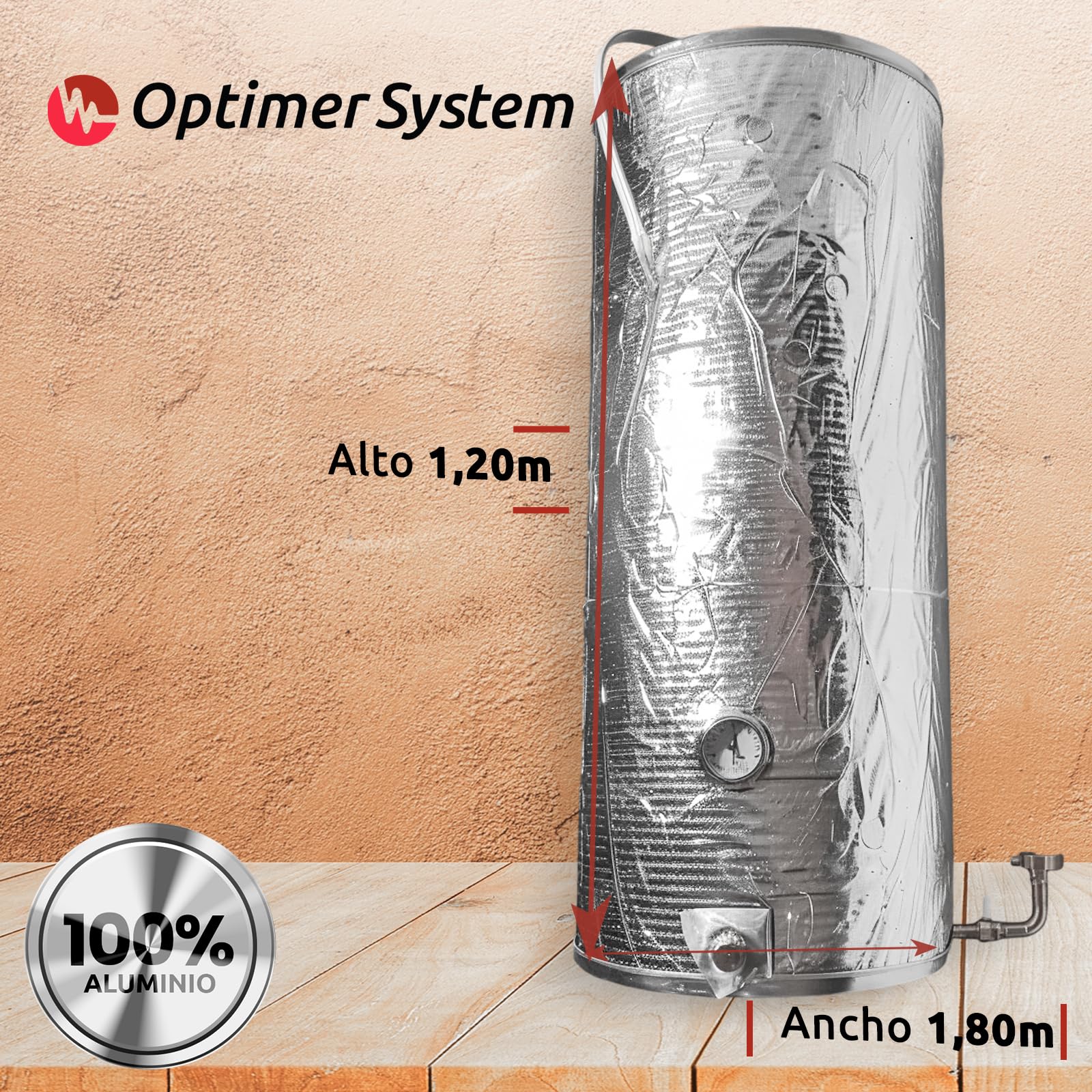 AISLANTE TERMICO reflexivo para CALENTADOR de AGUA - Reduce pérdida de calor y reduce consumo de energía - [ 1.20X1.80m ] - Incluye cinta doble cara y cinta autoadherente| 3 capas|4mm espesor