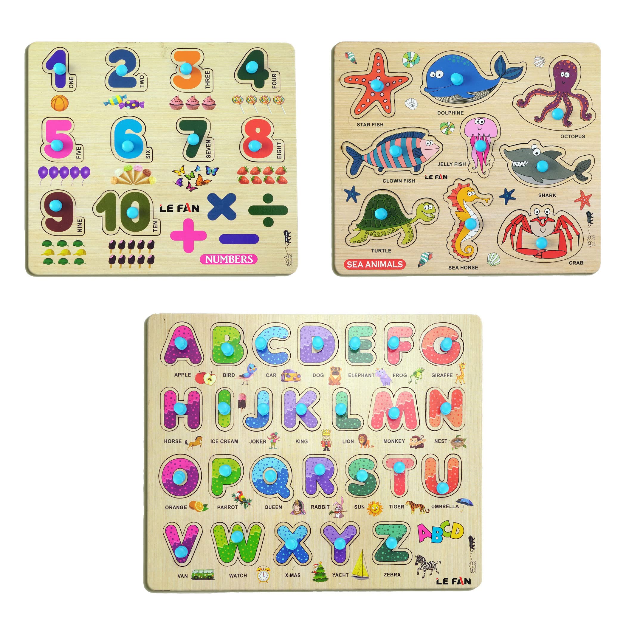 Lefan® Kids Fort Pre Nursery Educational Jigsaw Puzzles for Adults kids Learning Toys Kit Board Game 3 pcs Set of Numbers Alphabets & Sea Animals Educational Toy (B0B1DRKTJQ) Amazon Price History, Amazon Price Tracker