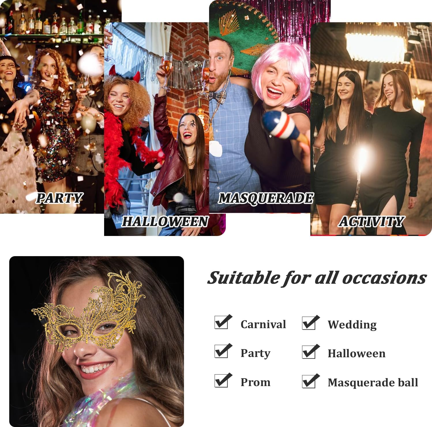 WLLHYF 3 Pcs Adult Masquerade Mask Mysterious Fun Lace Masks for Couples Women Man Lace Headpiece Disguise for Costumes
