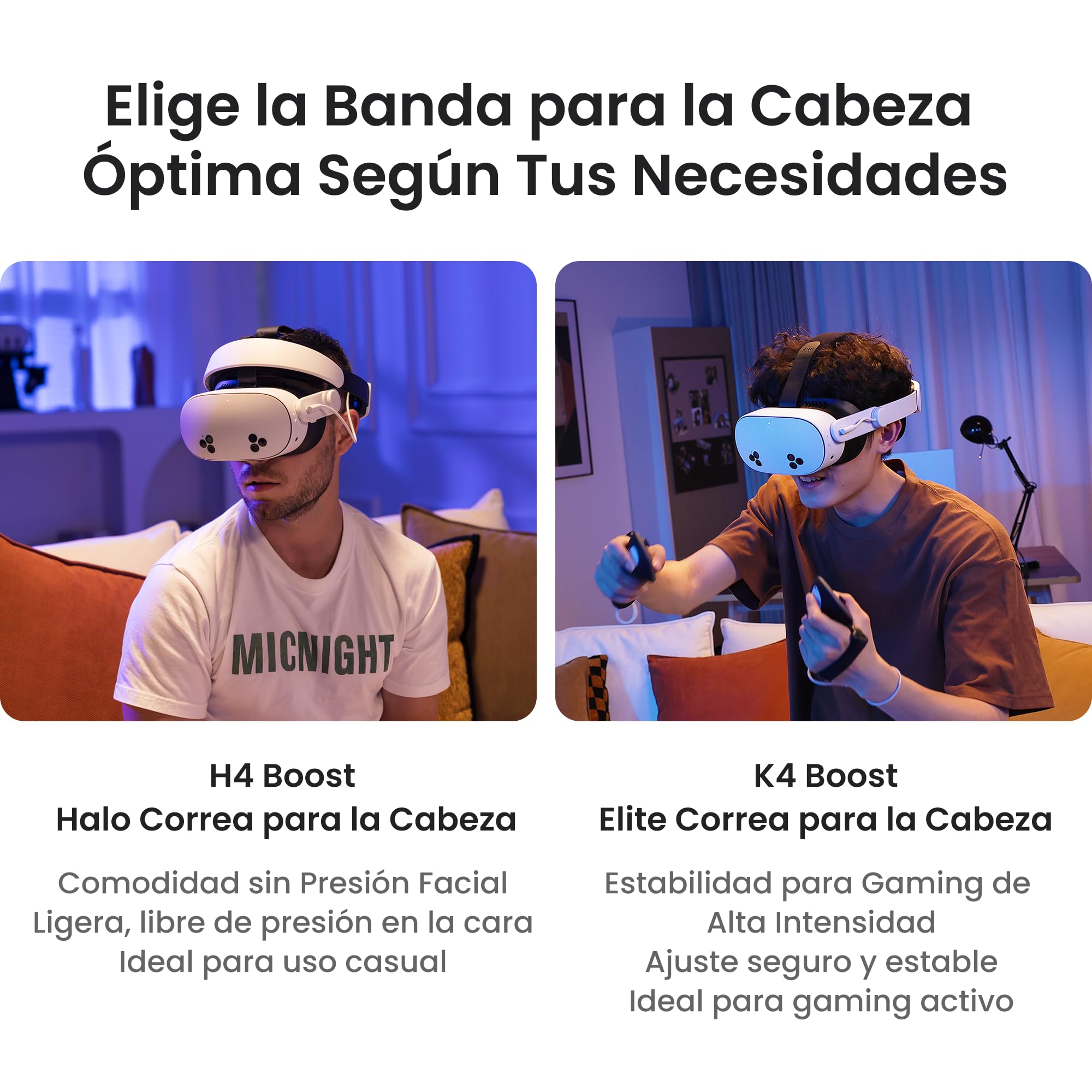 KIWI design H4 Boost Correa para la Cabeza con Batería Compatible con Meta Quest 3/3S Confort Correa Halo