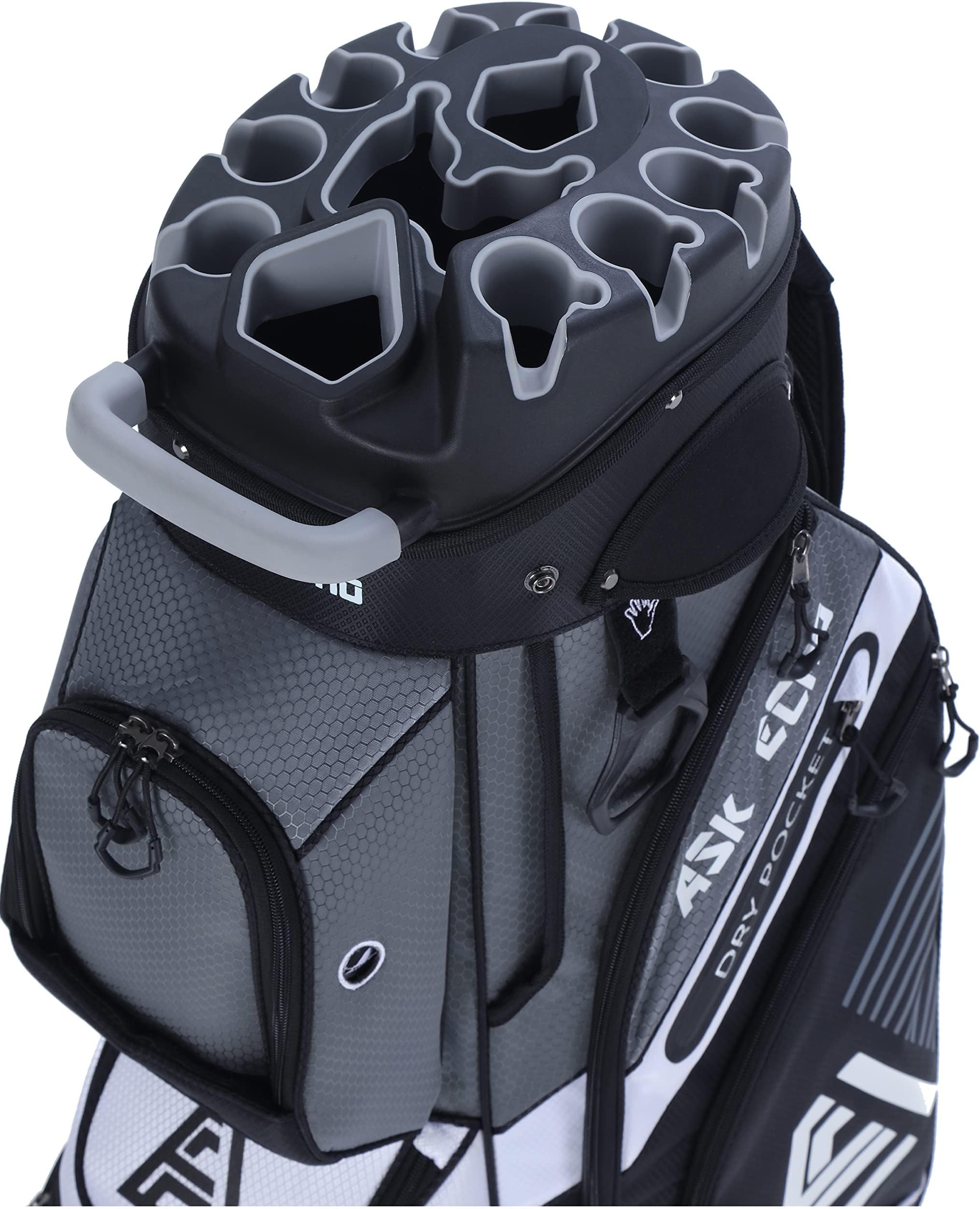 T-Lock Golf Cart Bag with 14 Way Organizer Divider Top, Premium Cart Bag with Handles and Rain Cover for Men