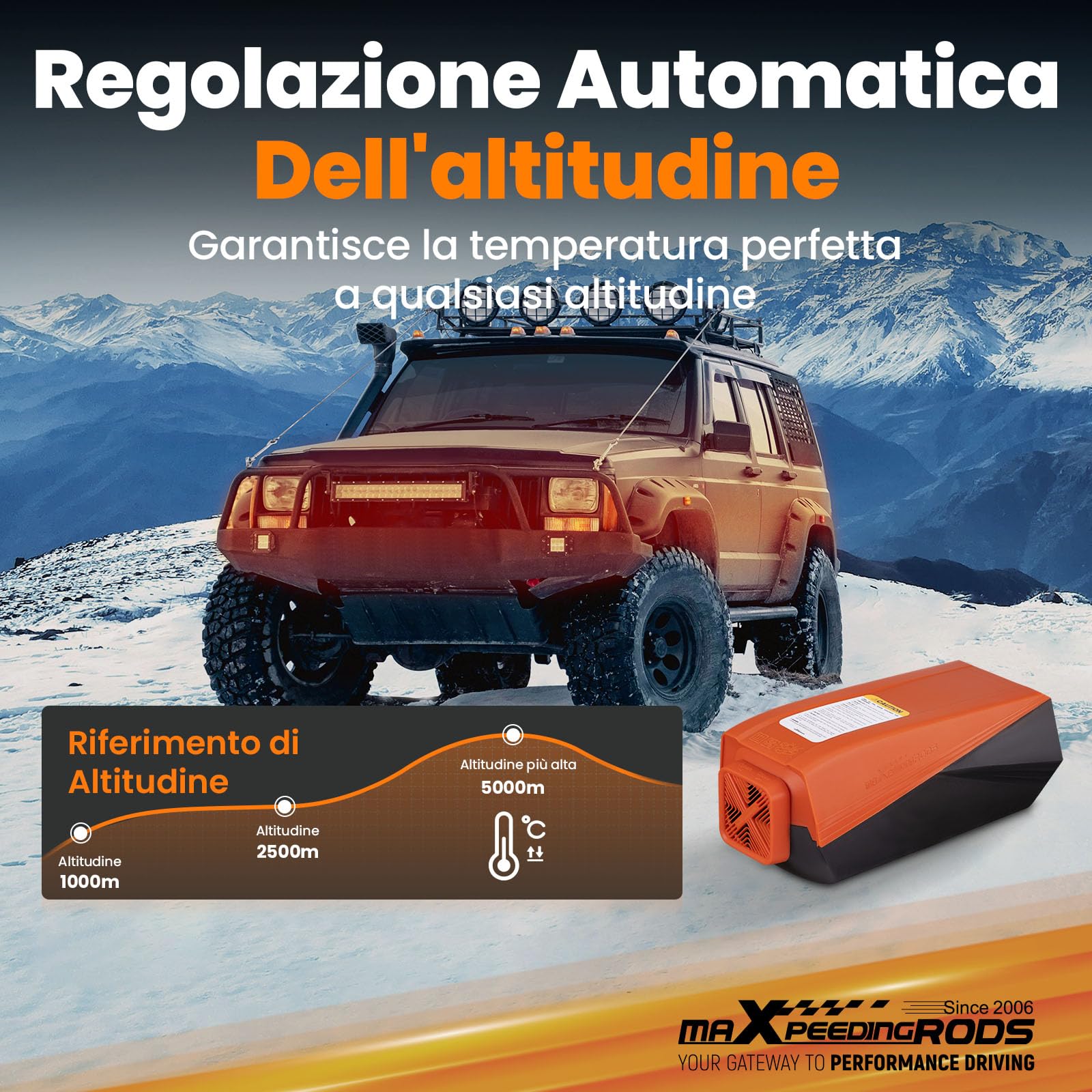 maXpeedingrods Riscaldatore a Gasolio 5KW 12V, Riscaldatore Diesel Funzionamento Silenzioso, Cinebasto con Bluetooth App e Telecomando, 0,16-0,48 L/H Basso Consumo per Camper Auto Camion Veicoli