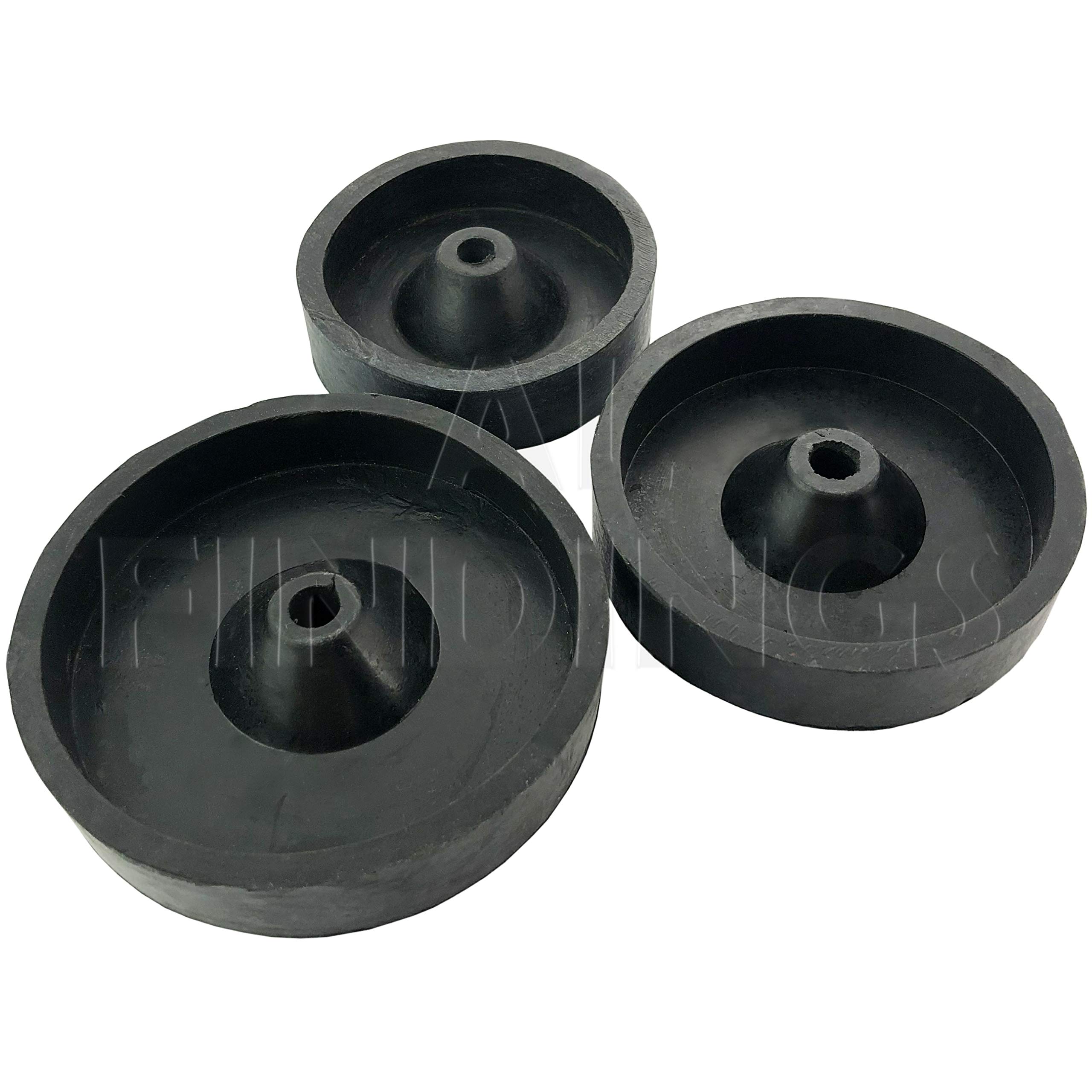 Jewellers Tools Set Of 3 Rubber Sprue : Perforated Flasks Wax Casting Perforated Base Cylinders Vacuum 3", 3.5" & 4" (450)