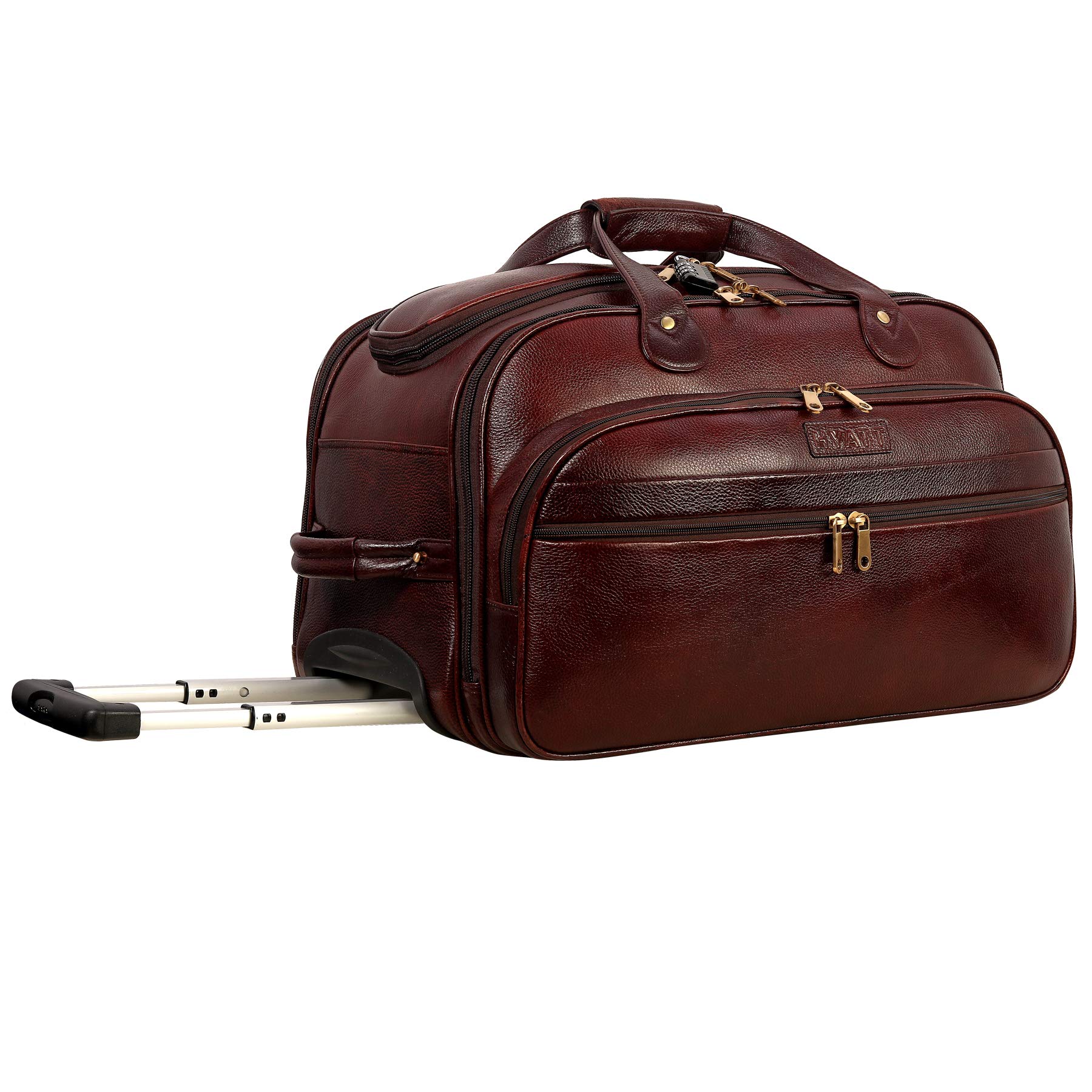 37 litres Travel Duffles Bags for Men with Trolley (2-Wheel) (Brown) (Weight-2.5 KG / 2500 GR) (Dimension : L-20 X W-13- X H-12- X inch-image-9