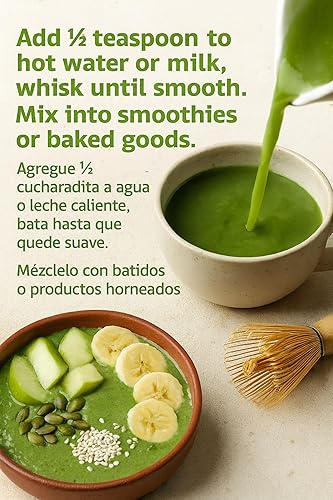 Miniatura 8 de Té verde matcha en polvo  Bolsa resellable de 4 onzas  Matcha 100% puro estilo japonés  Sin azúcar, sin rellenos  Polvo de superalimento natural