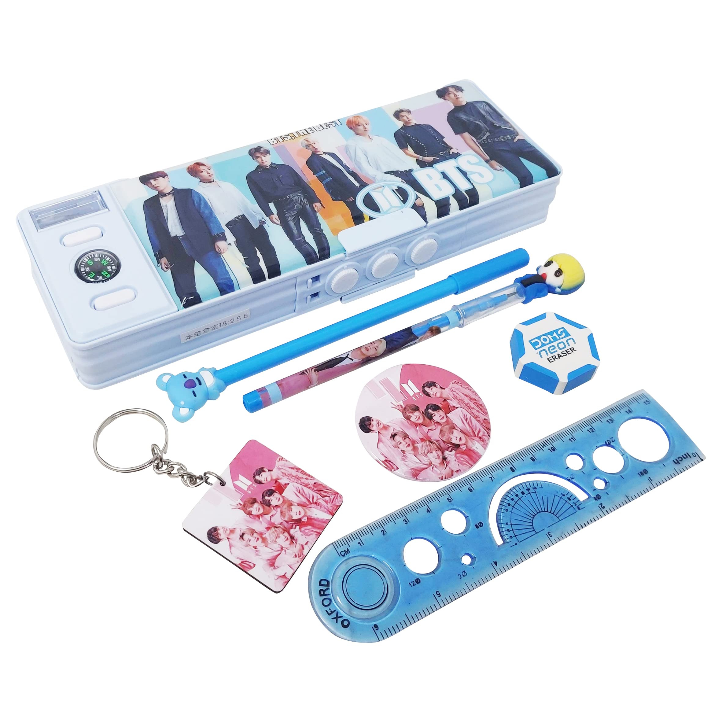 PARTEET Combo (Pack Of 7 Items) 1 Bts Theme Password Protected Pencil Box, 1 Bts Pen, 1 Bts Pencil, 1 Eraser, 1 Scale, 1 Bts Brooch And 1 Bts Keychain Combo Pack For Kids (Multicolor, Plastic) (B0BY8GW7SR) Amazon Price History, Amazon Price Tracker