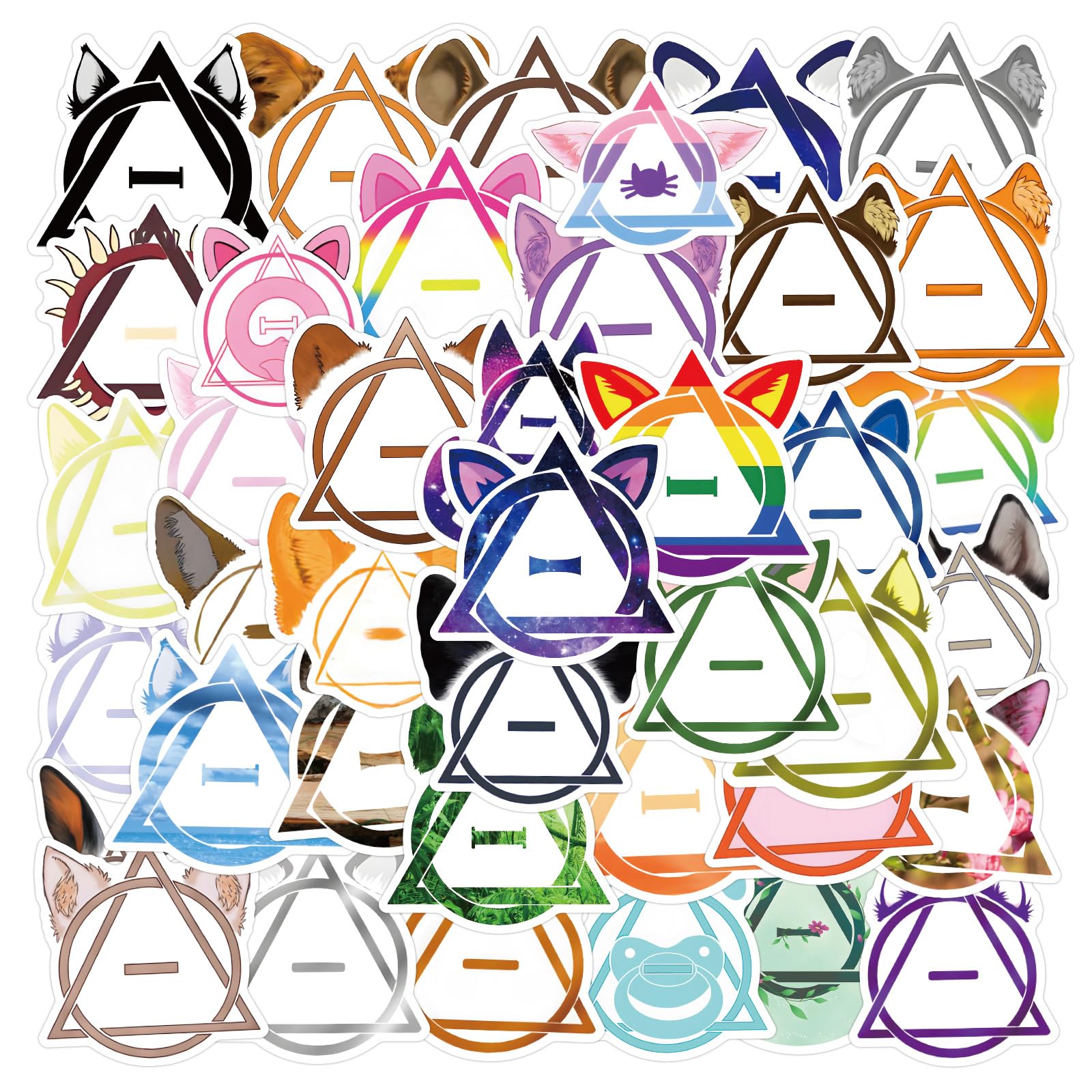 Therian Sticker Set Stickers Teenagers Adults 50 Pieces Therian Waterproof Vinyl Decals Car Motorcycles Bicycle Skateboard Snowboard Luggage Laptop Suitcase Helmet Motorcycle Computer