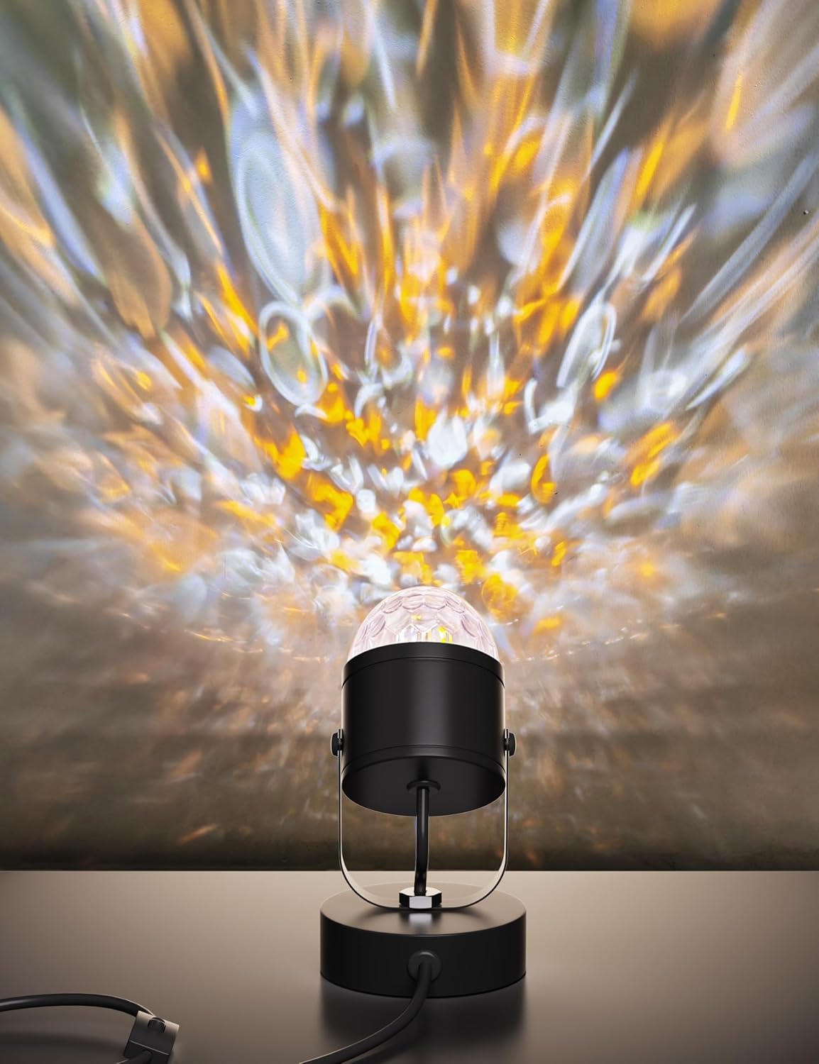 Joyzy Plug-in Dynamic Ocean Wave Table Lamp Water Ripple Night Light Projector for Room Party Christmas Decoration, Color Changing Ambient Lamp, Vivid Water Wave Effect Lights, Videography Projection