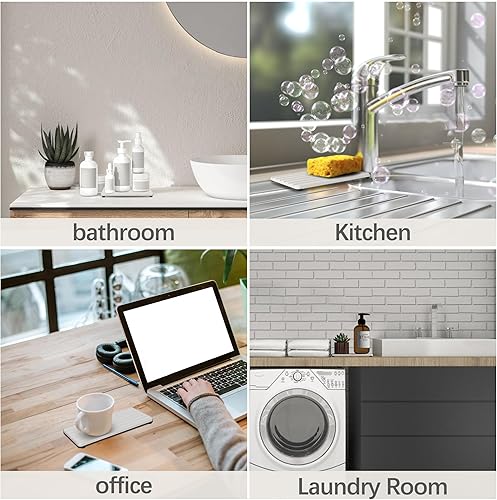 Miniatura 76 de 2 posavasos rectangulares de diatomita absorbentes de agua, diseño ranurado, piedra absorbente de agua utilizada para jabones de manos, plantas