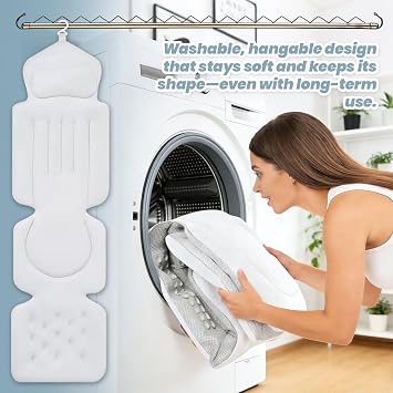 Bathtub pillow with removable lumbar support