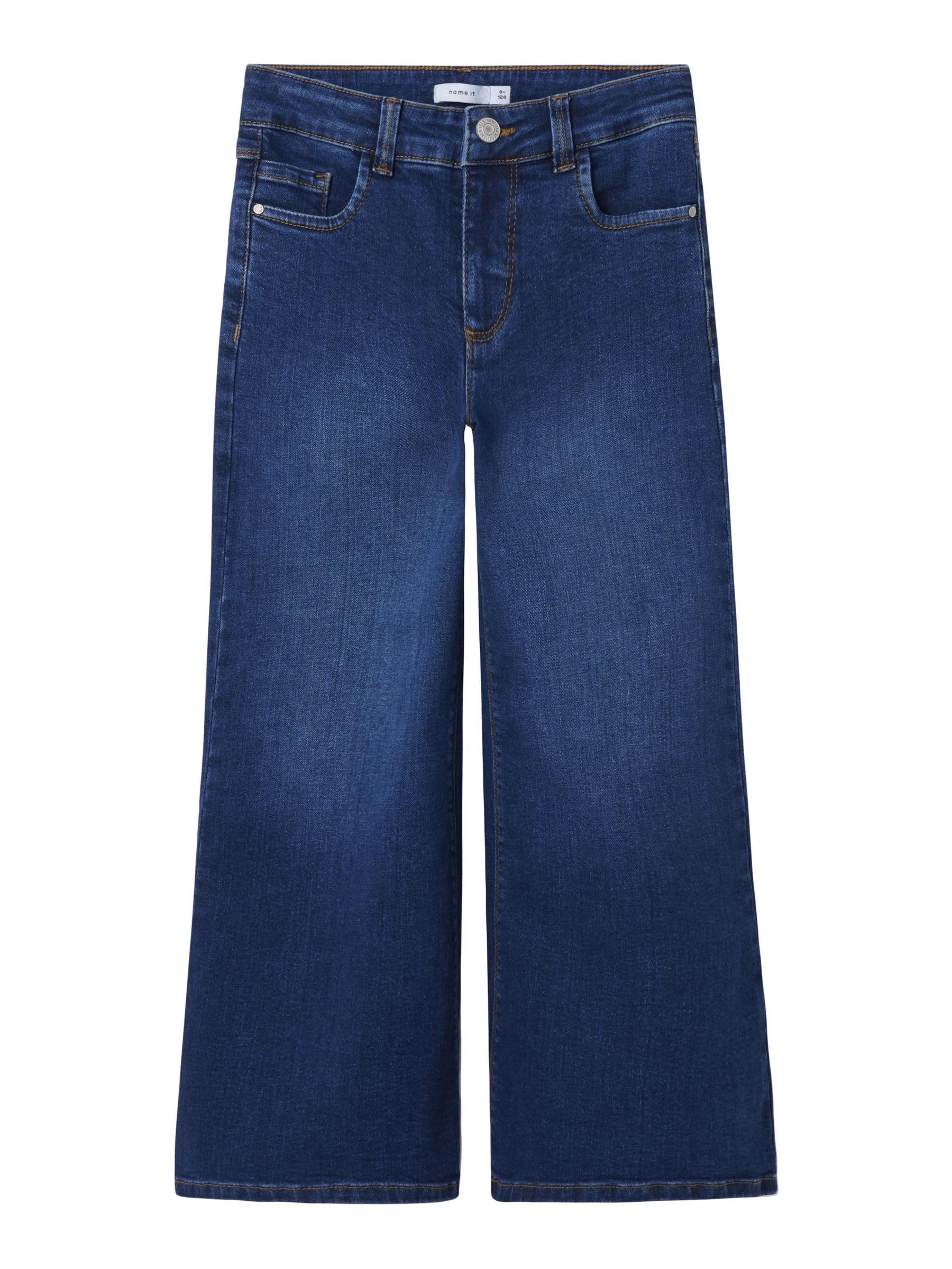 Name IT Name It Girl Jeans Extra Wide Leg - Nkfpolly X-Wide Jeans 3057-Fr Noos - Clásico - Niña, Azul Oscuro Denim, 98 cm