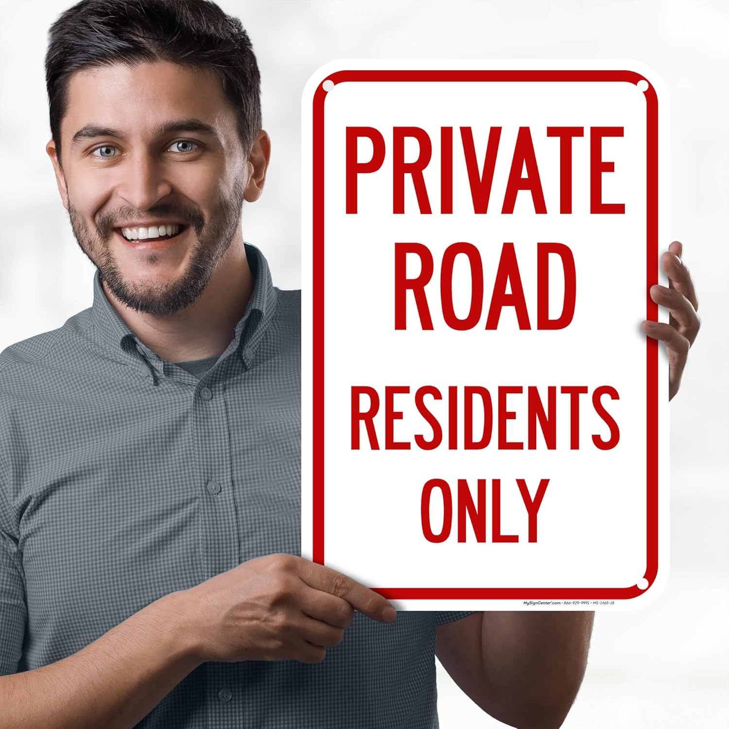 Residents Only Private Driveway Sign, 12"x18" Polyethylene, Indoor/Outdoor Use, USA MADE By My Sign Center