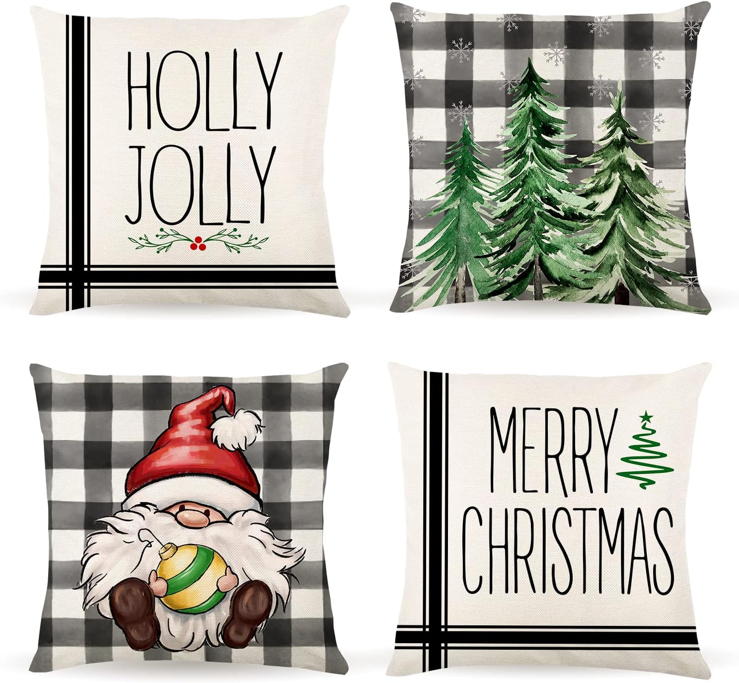 Christmas Pillow Covers 18x18, Decorative Pillows for Couch