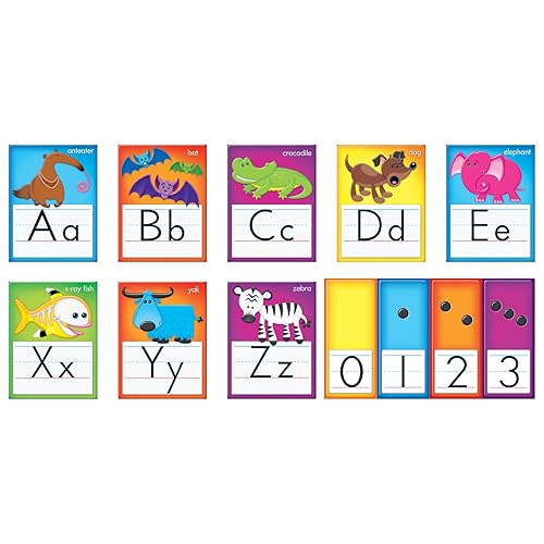 Miniatura 2 de TREND enterprises Inc T-8265 Awesome Animals Alphabet Cards - Juego de tableros de anuncios de manuscritos estándar