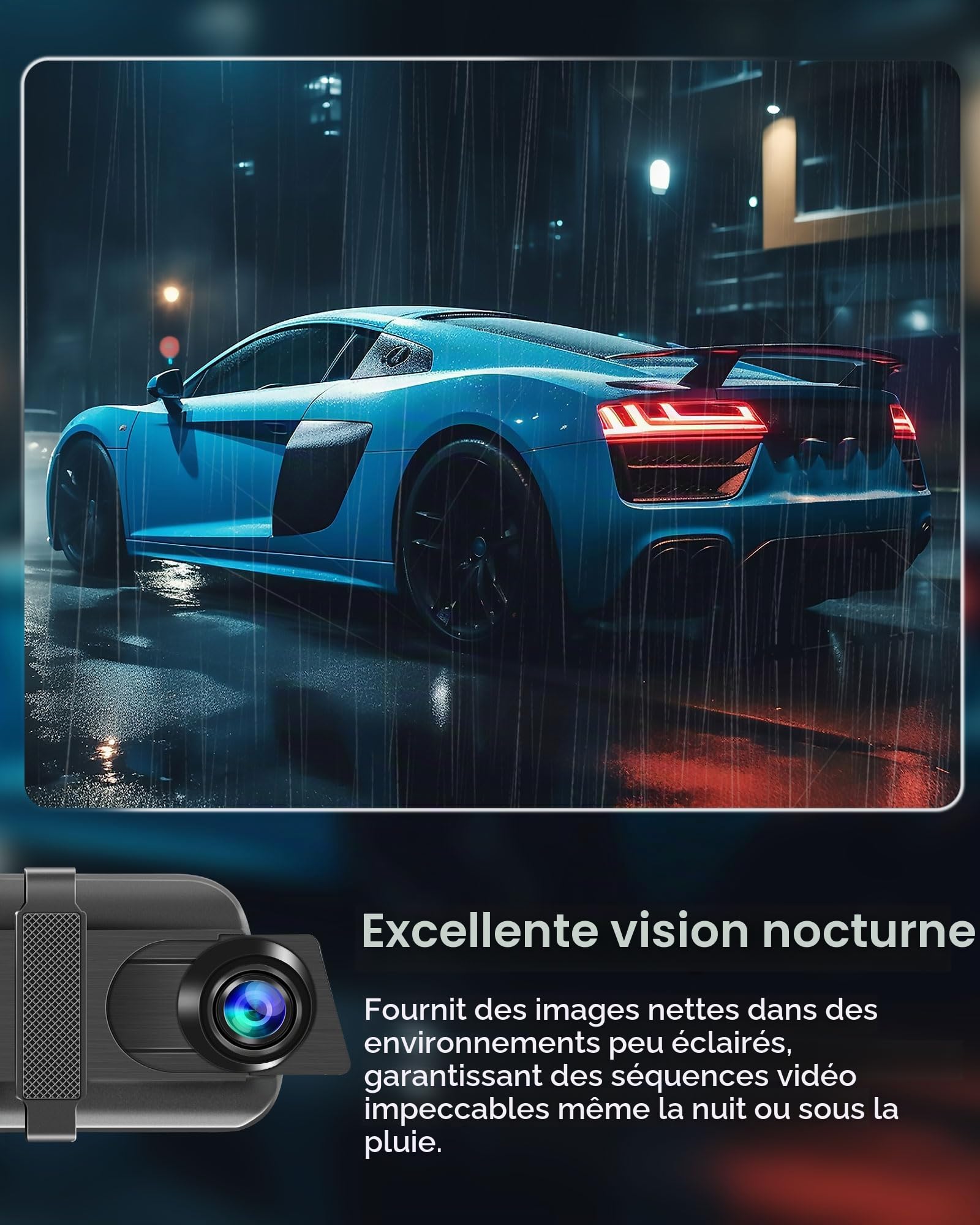 Vtopek 10" Dashcam Voiture Rétroviseur avec Caméra de Recul 1080P pour SUV