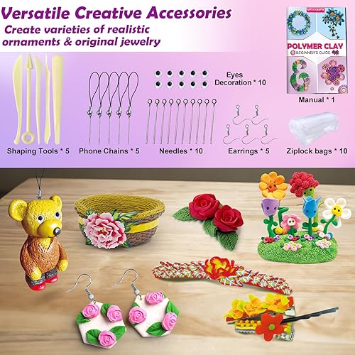 Miniatura 3 de Polymer Clay Kit, 28 Colors Modeling Clay, DIY Oven Bake Molding Clay for Kids with Sculpting Clay Tools and Accessories, Art Craft Gift for Kids