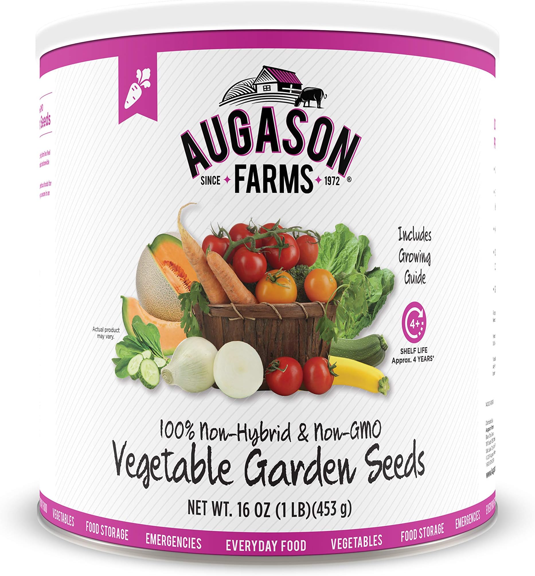 Augason Farms Vegetable Garden Seeds 13 Variety 1 lb No. 10 Can