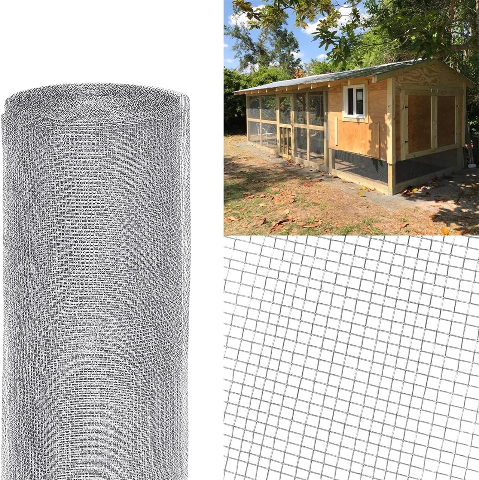 Stainless Steel Wire Mesh 8 Mesh Fine Mesh for Filtration & Rabbit Fencing-Heavy-Duty Metal Grid Ideal for Garden(1x15m)