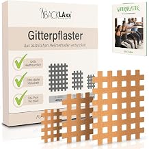 Grid Tape Premium Quality 140 Pieces Crosstapes Grid Plaster Set in 3 Sizes Type A B C Free Extensive eBook with 60 Application Examples Acupuncture Plasters Cross Tape Grid Plasters