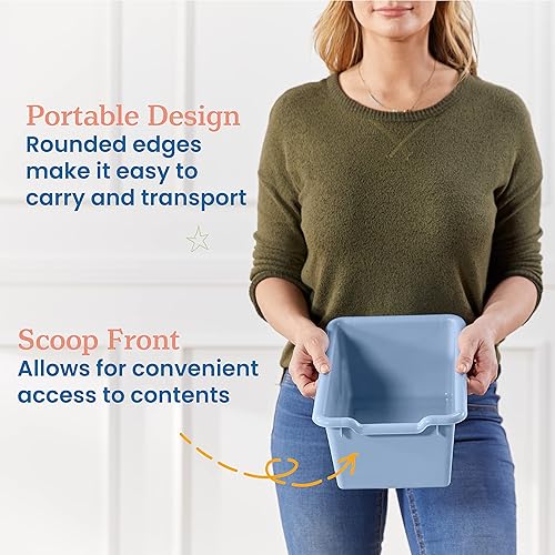 Miniatura 4 de ECR4Kids Cubo de almacenamiento frontal con cucharada, organización multiusos, tono terrícola, 30 piezas