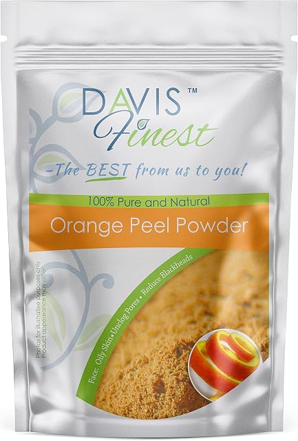Davis Finest Orange Peel Powder 100% Pure & Natural Orange Peel for Skin, Oily, Dark Spots, Lightening, Brightening, Pore Cleansing, Face Mask 100g