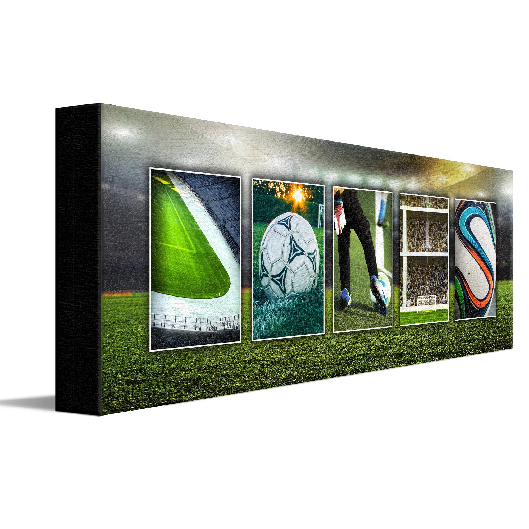 SOCCER Custom Photo Name Art | Premium Unframed Poster | 36”x12"
