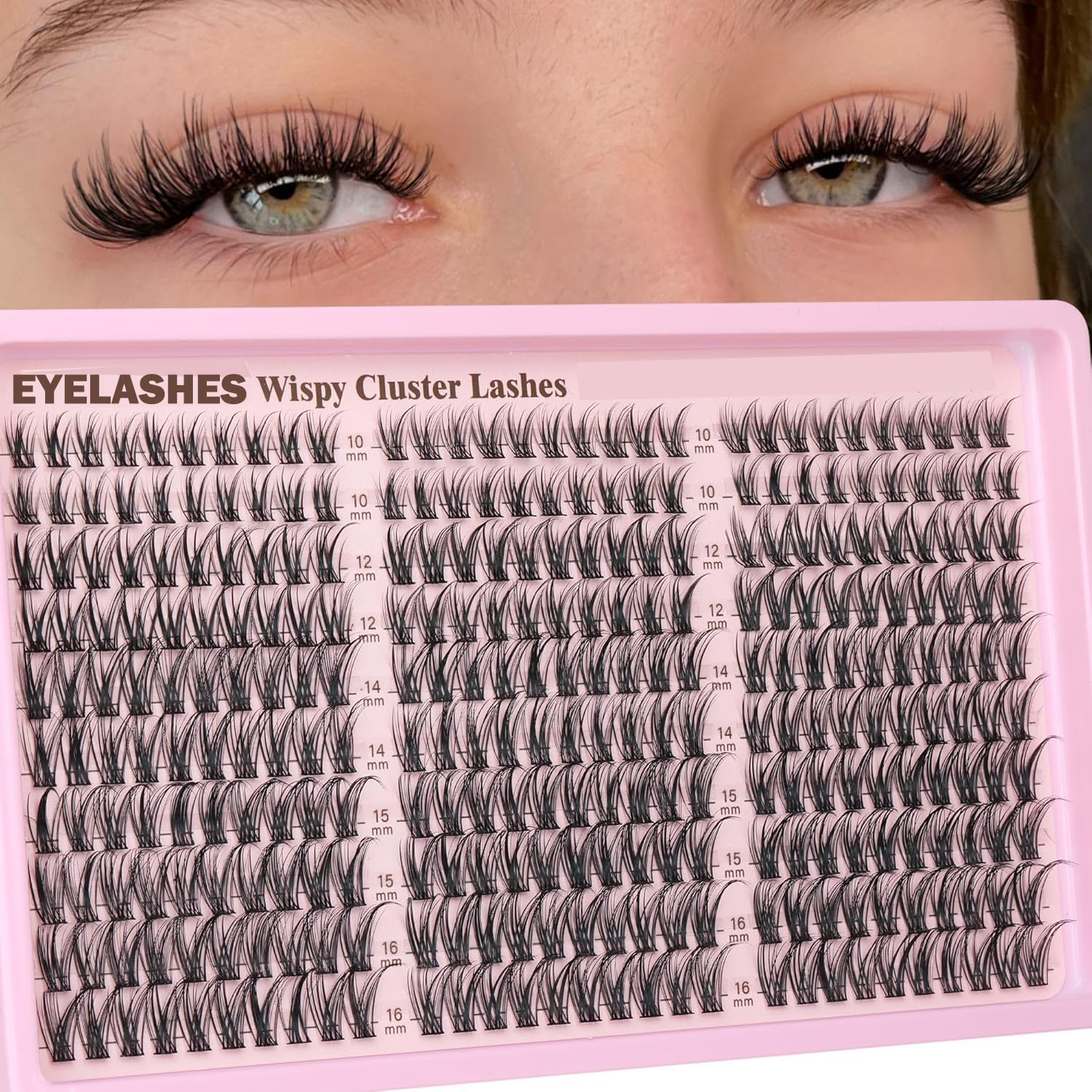 Zestaw do przedłużania rzęs 300 szt. Manga Lash Clusters Niewidoczne taśmy 10-16MIX Zestaw do przedłużania rzęs Wispy Naturalne kępki rzęs 7 dni Lazy Girl przedłużanie rzęs OCHILIMA