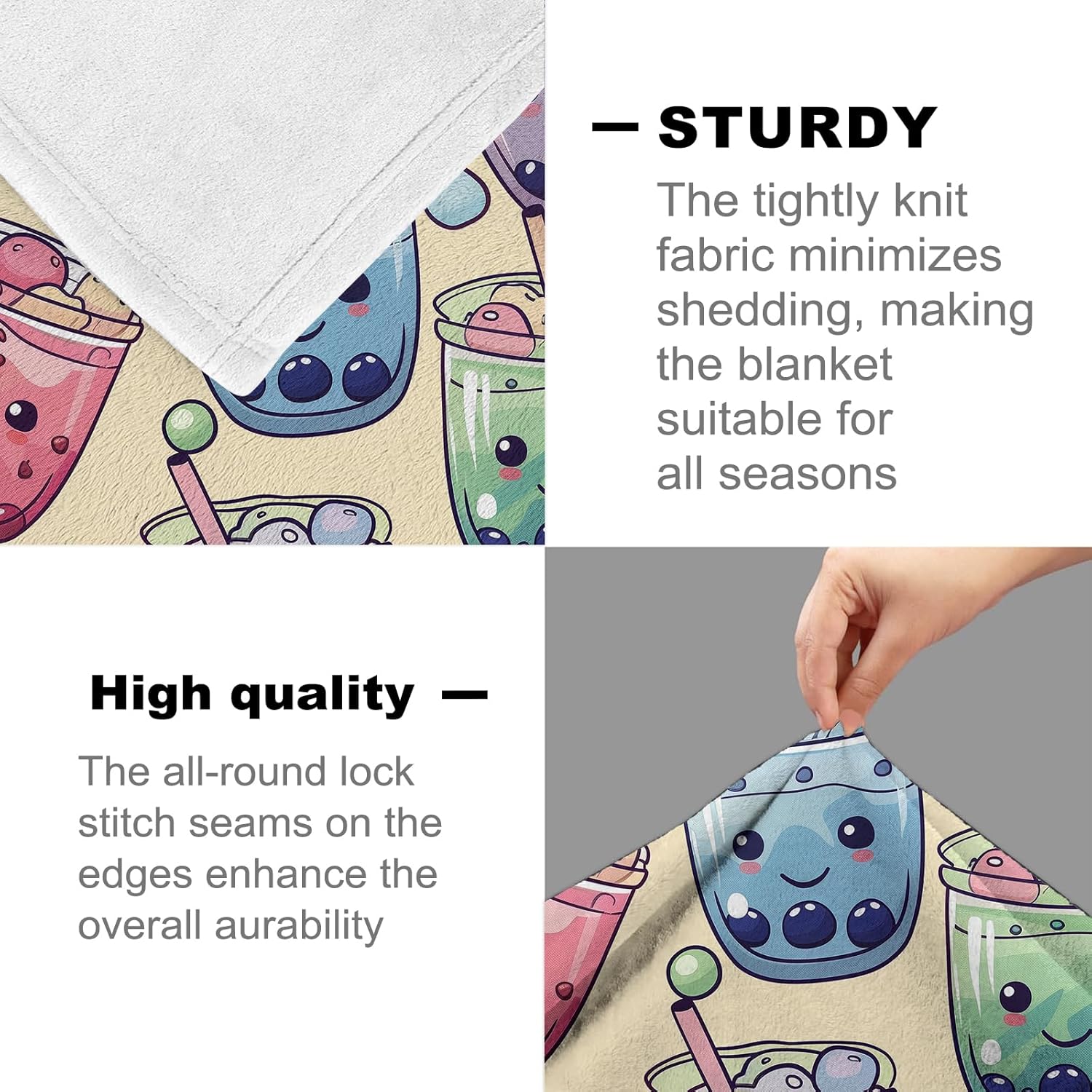 Blanket for Girls Boys, Flannel Blankets Gifts, Bubble Tea Throw Blanket for Sofa Couch Bed Living Room Soft Warm Cozy Bubble Tea Decor 80" x 60"