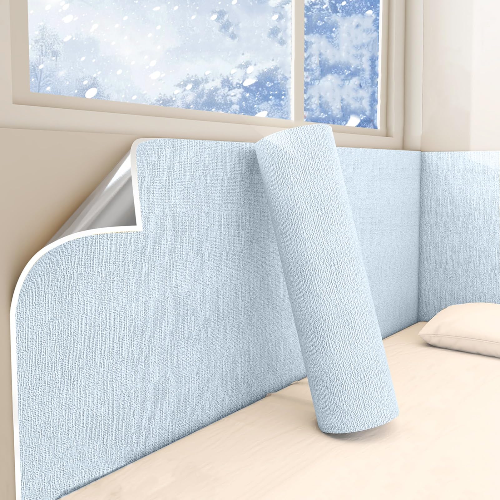 9mm Self Adhesive Thermal Insulation Wallpaper for Cold Walls, Waterproof Moisture-Proof Soundproof 3D Anti-Collision Wall Panels Stickers Roll