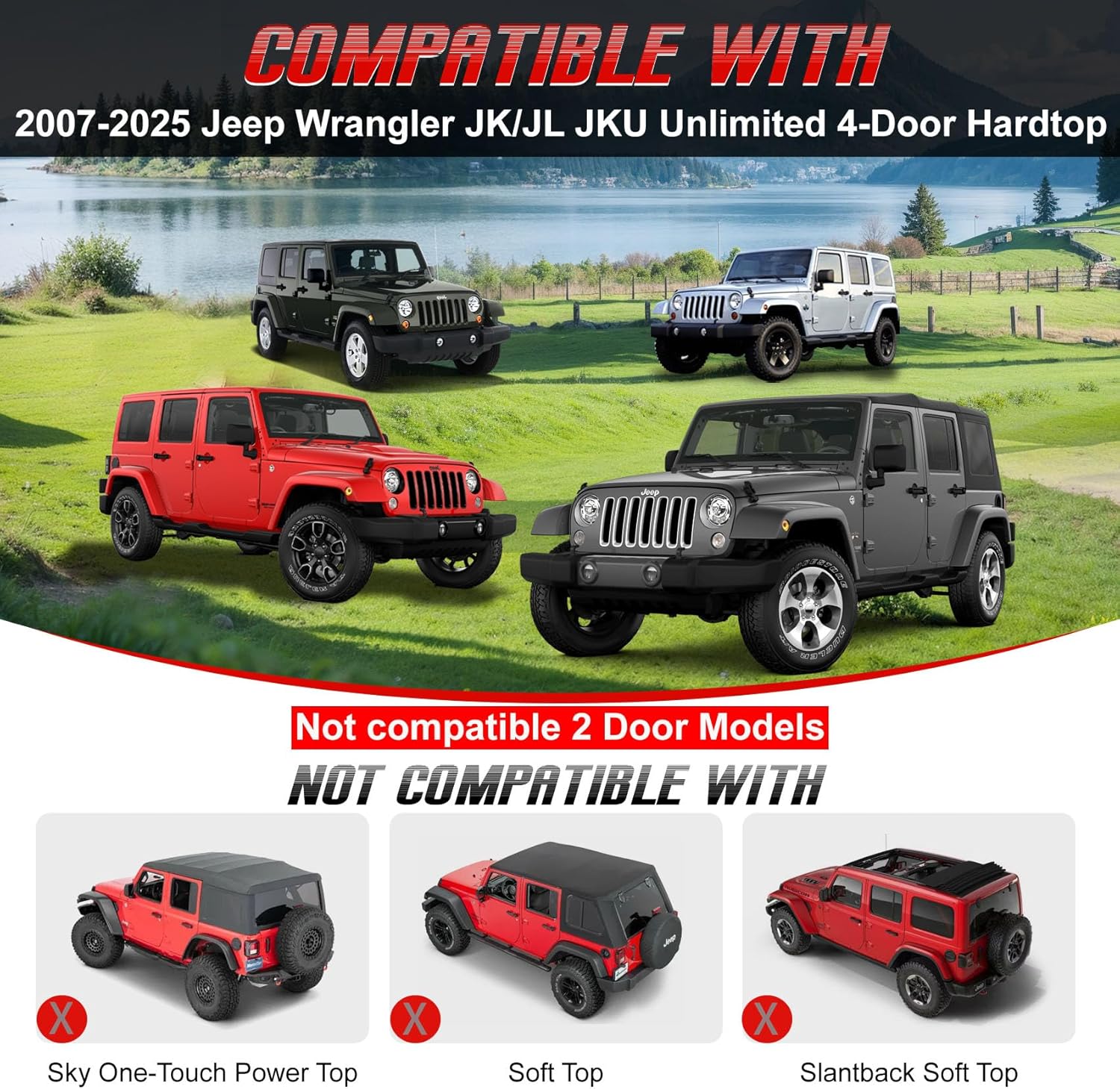 Interior Rear Trunk Cargo Rack Basket Tray Storage Luggage Carrier Fits 2007-2026 Jeep Wrangler JK JKU & JL JLU Unlimited （4 Door Hardtops）, Perfect for Jeep Wrangler JK JL Interior Rear Cargo Storage