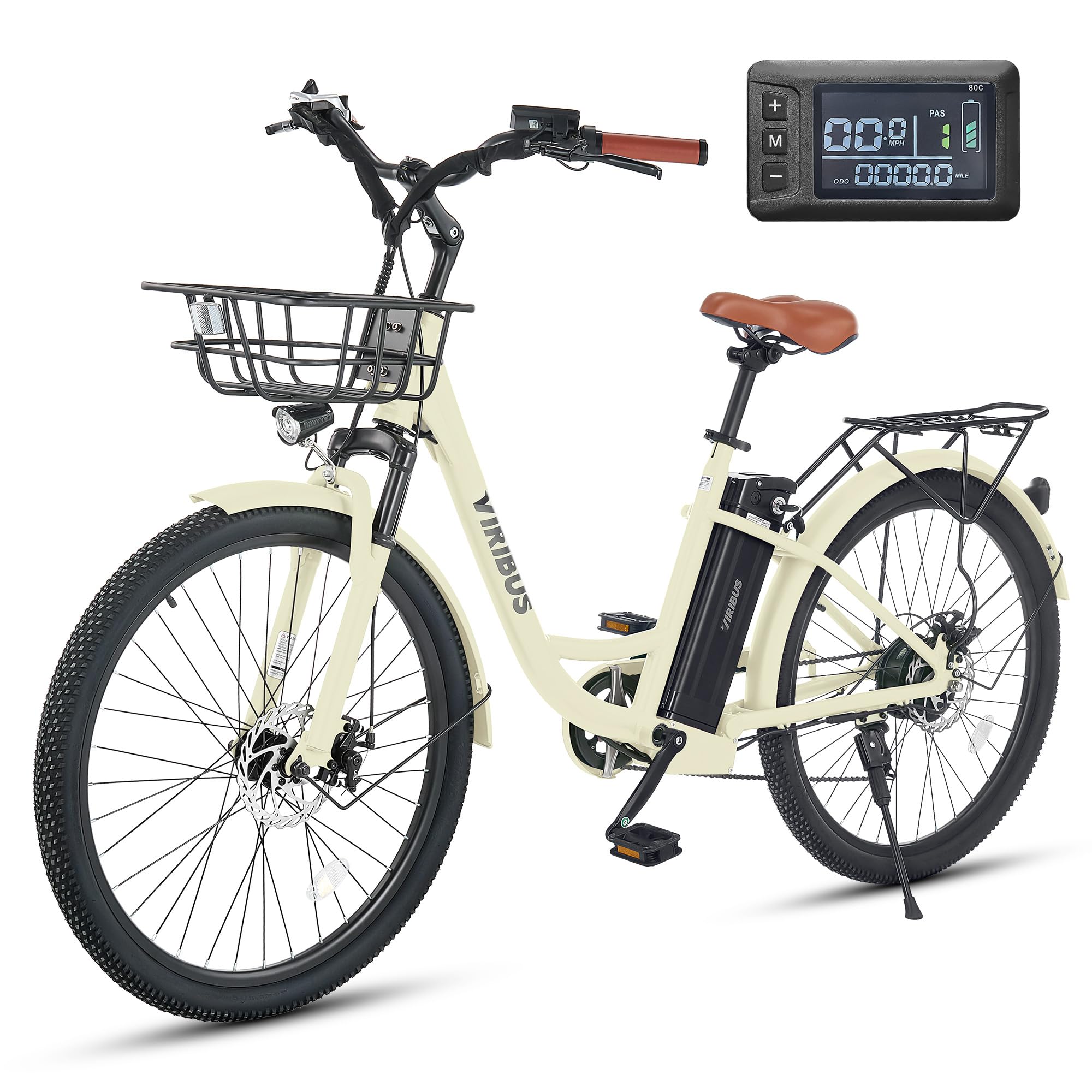 Electric Bike Cruiser With Basket Viribus Electric Bike For Women