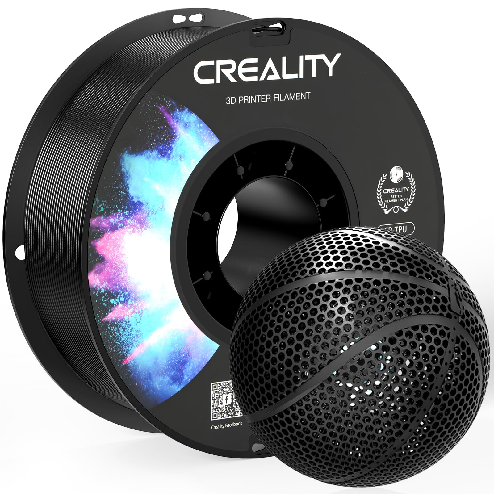 Official Creality TPU Filament, Flexible 3D Printer Filament 1.75mm, 95A Shore High Hardness & Resilience, Dimensional Accuracy +/- 0.03 mm for Most