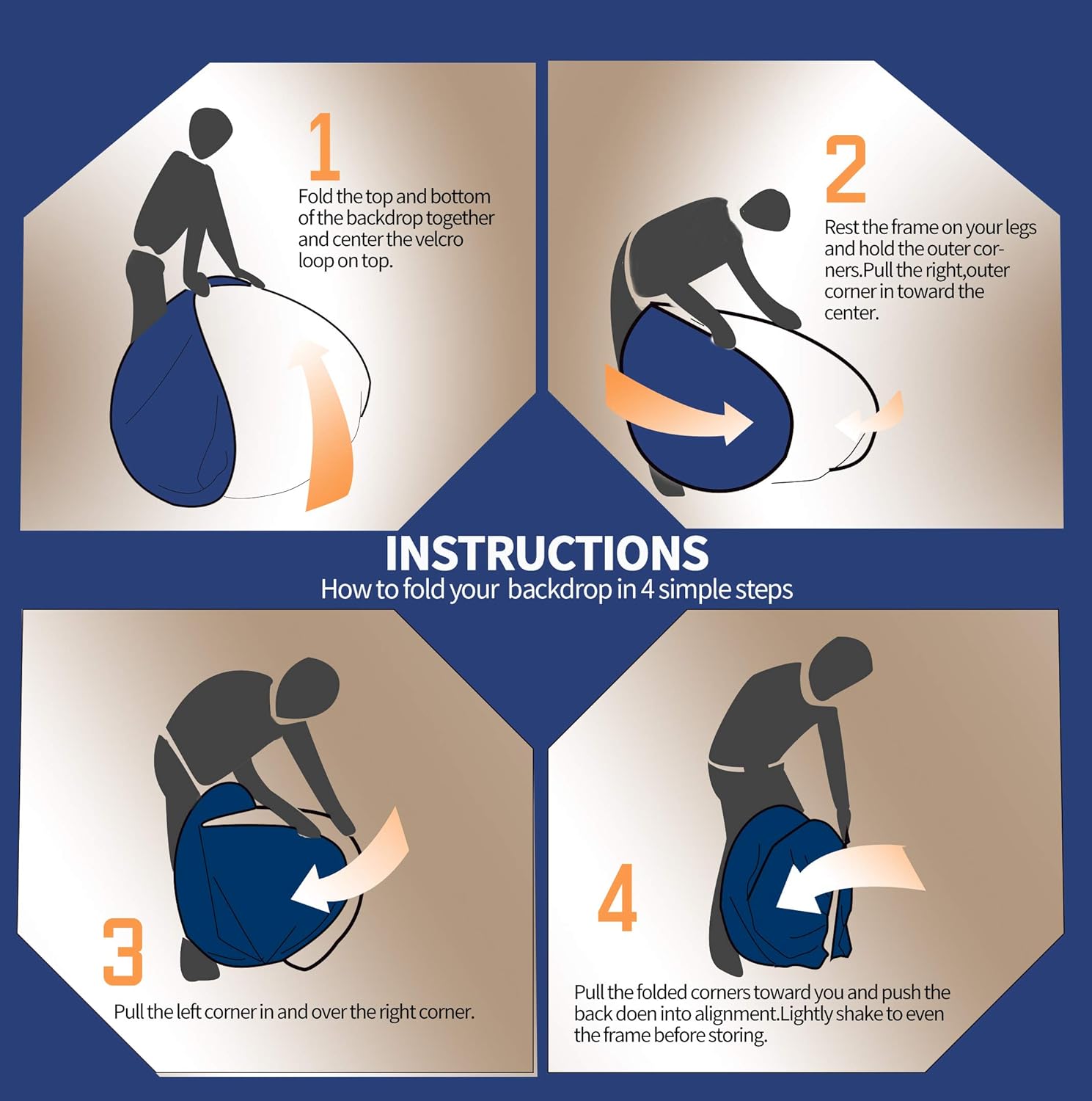 Product Deal Kate 5x6.5ft Blue/Green Collapsible Backdrop Portrait Texture Double Sided Pop up Backdrop Panel Photo Studio Prop