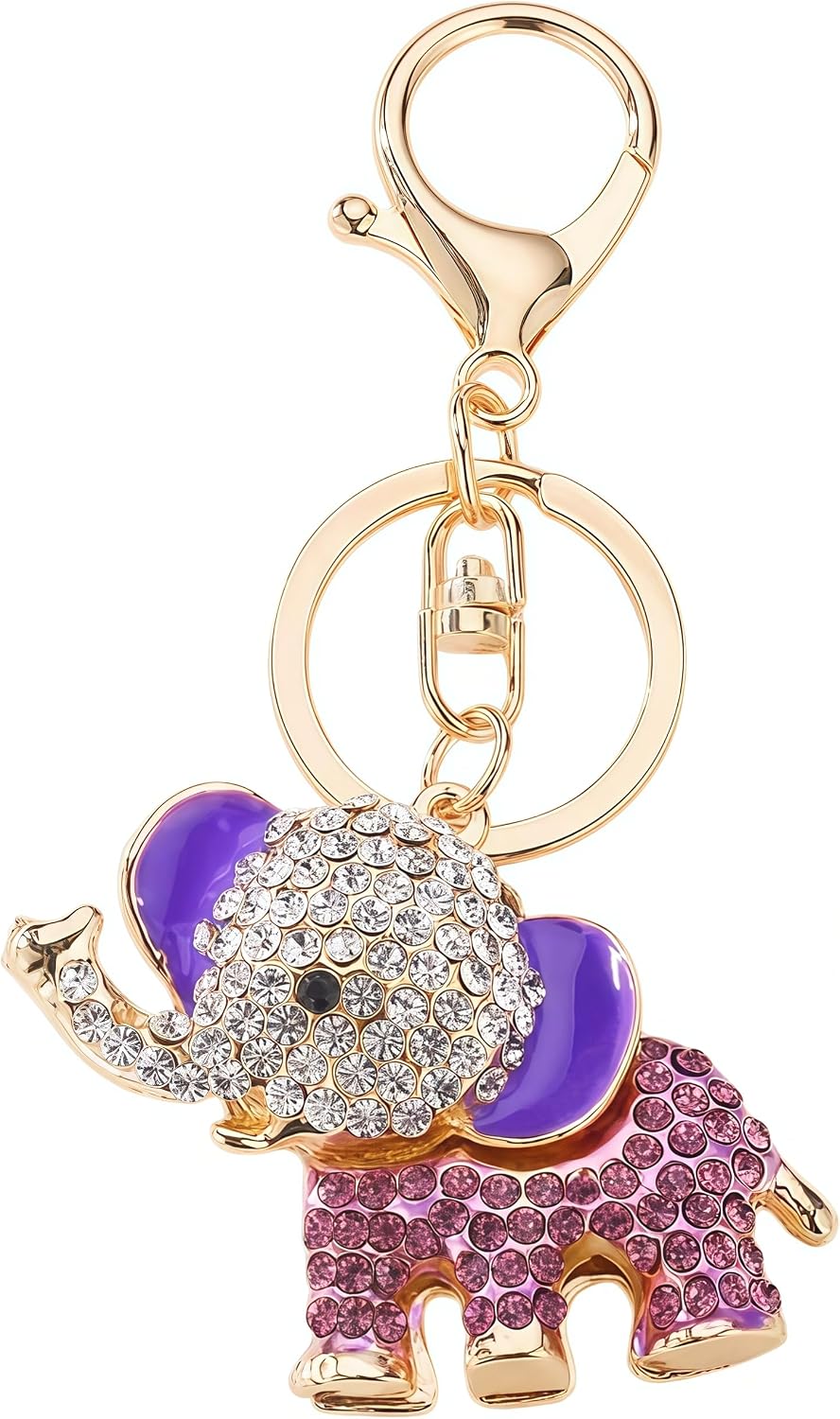 Crystal Elephant Keychain Bag Purse Charm for Women
