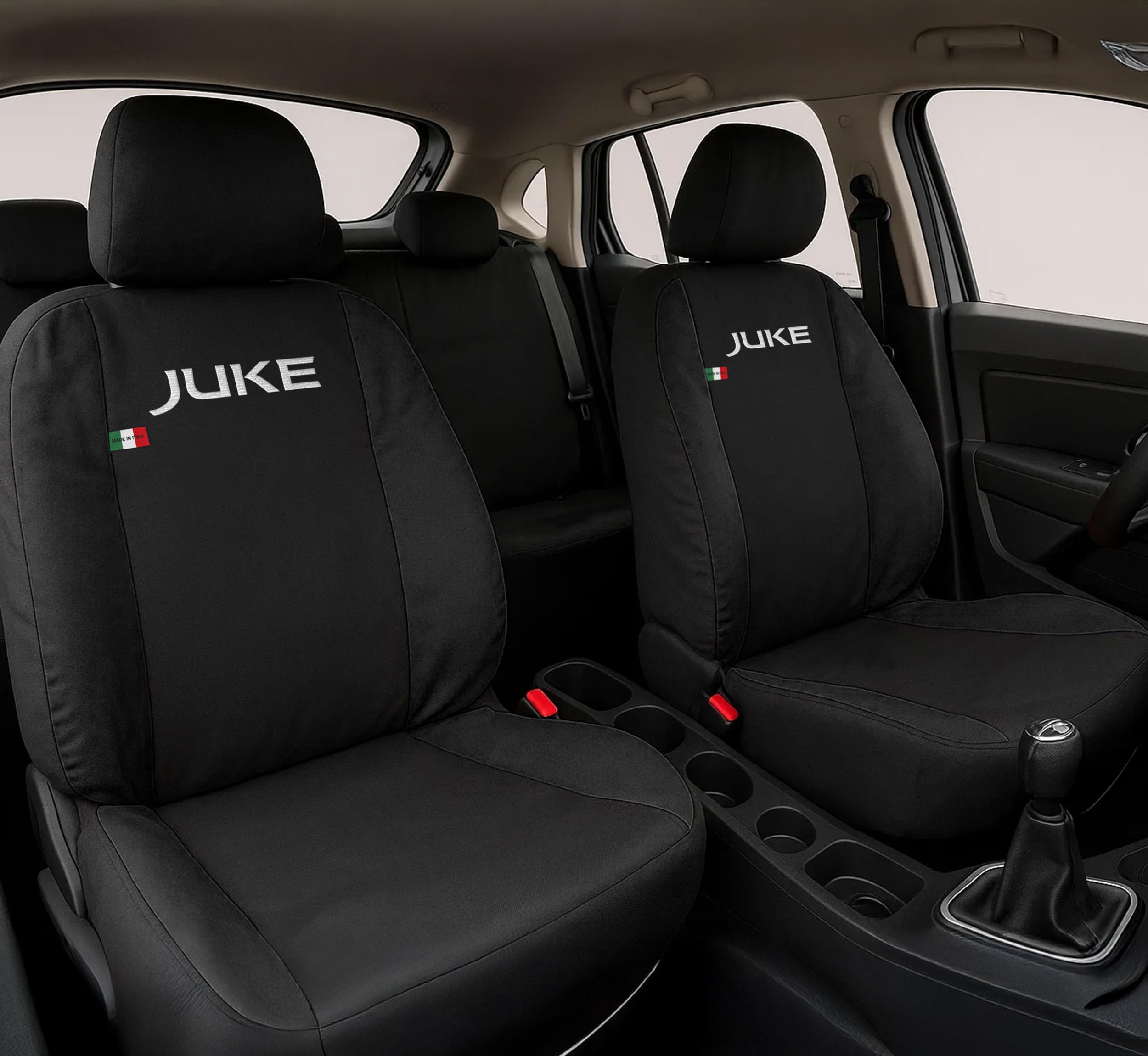 Auto Accessori Lupex | Coprisedili Auto Compatibili con Juke I e II serie, Colore Nero, Made In Italy, Tessuto Policotone, Fodere Sedili Anteriori e Posteriori