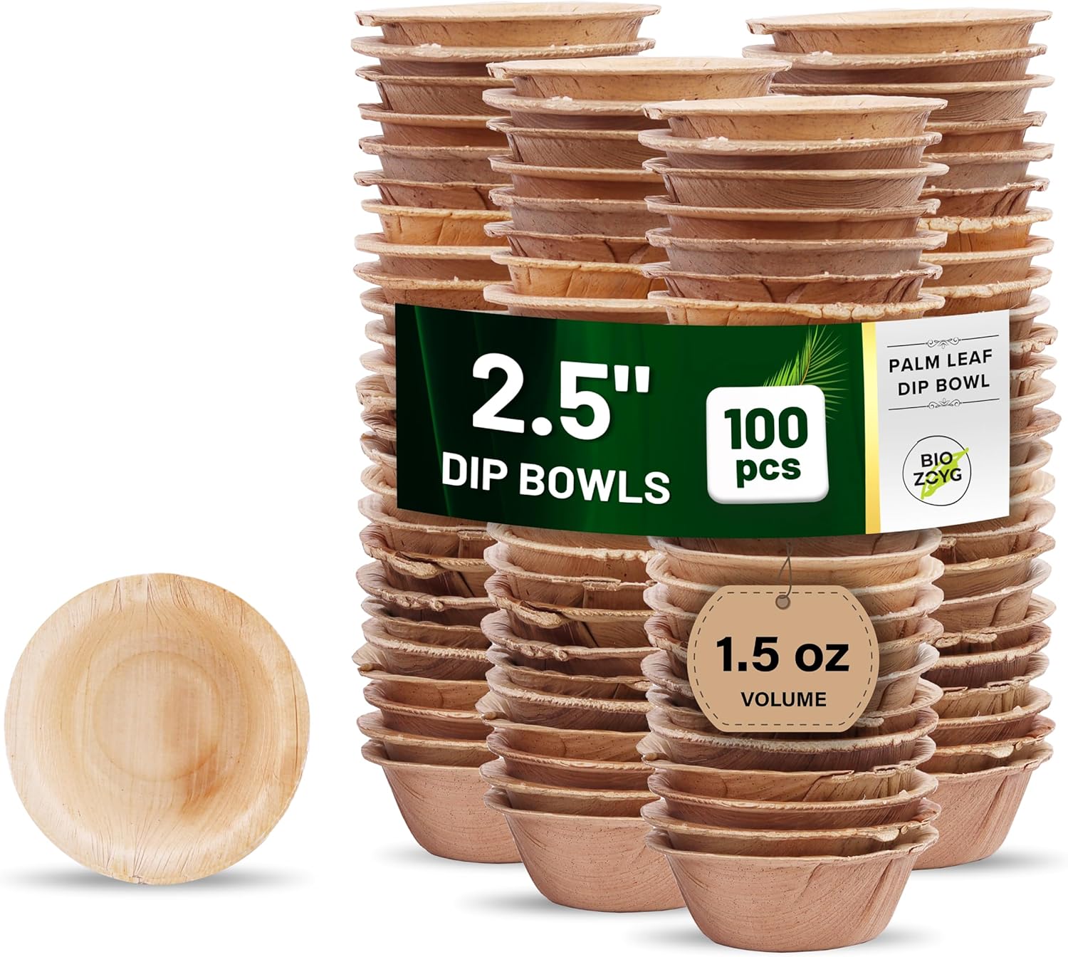 BIOZOYG 2.5 inch Round Mini Dip Bowls 100 pcs 1 Oz