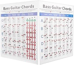 KIMISS Ultimate Bass Guitar Chords Charms for Beginners - 4 - String Electric Reference Exercice Tool - Apprentissage de la Basse Affiche pour la Théorie