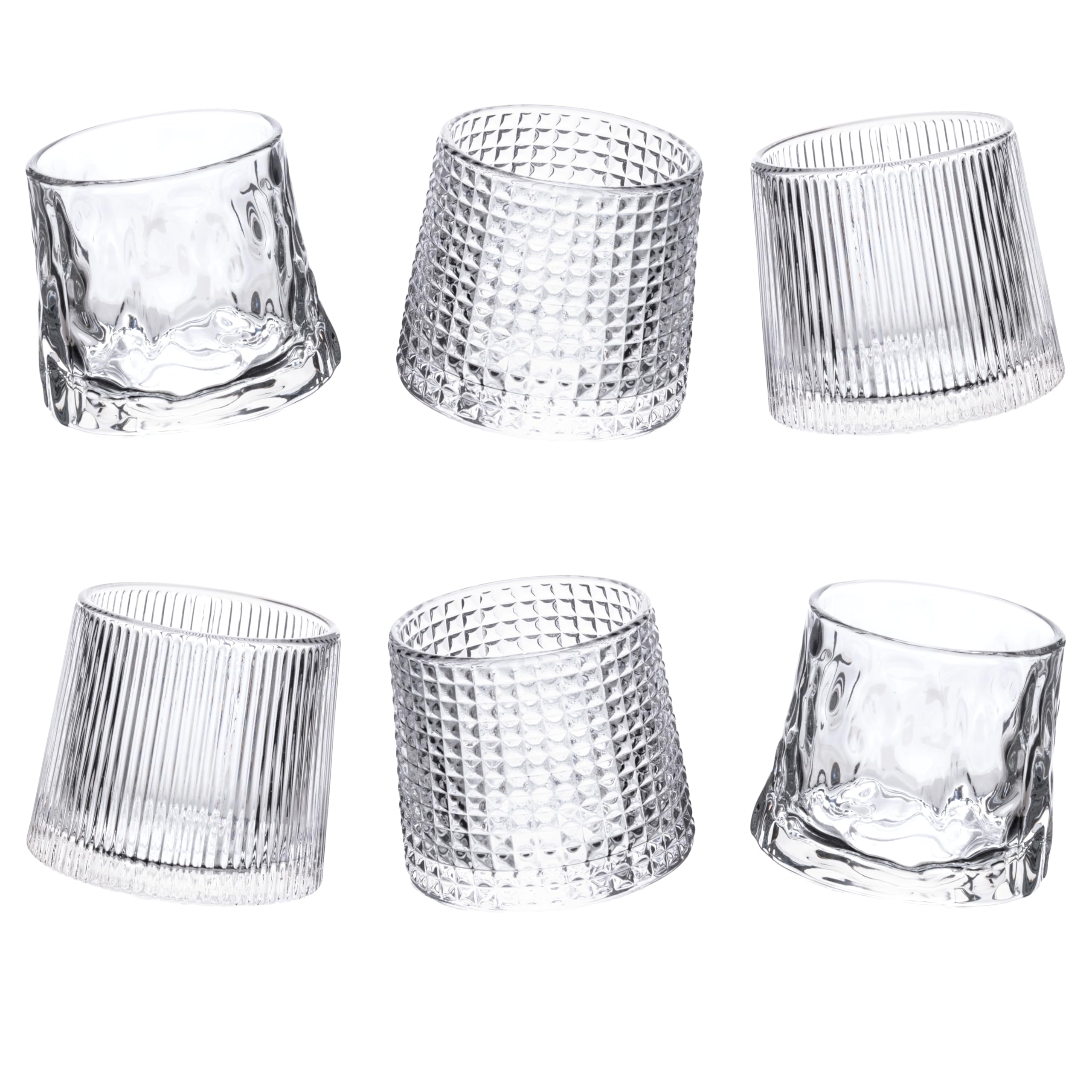 Villa d'Este Home Tivoli Juego de 6 vasos de licor basculantes, 175 ml, de cristal, estilo vintage
