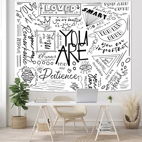 Miniatura 9 de Fungarth Quote You Are - Tapiz naranja para el aula, para niños, tapiz decorativo para colgar en la pared, con frase positiva inspiradora, para