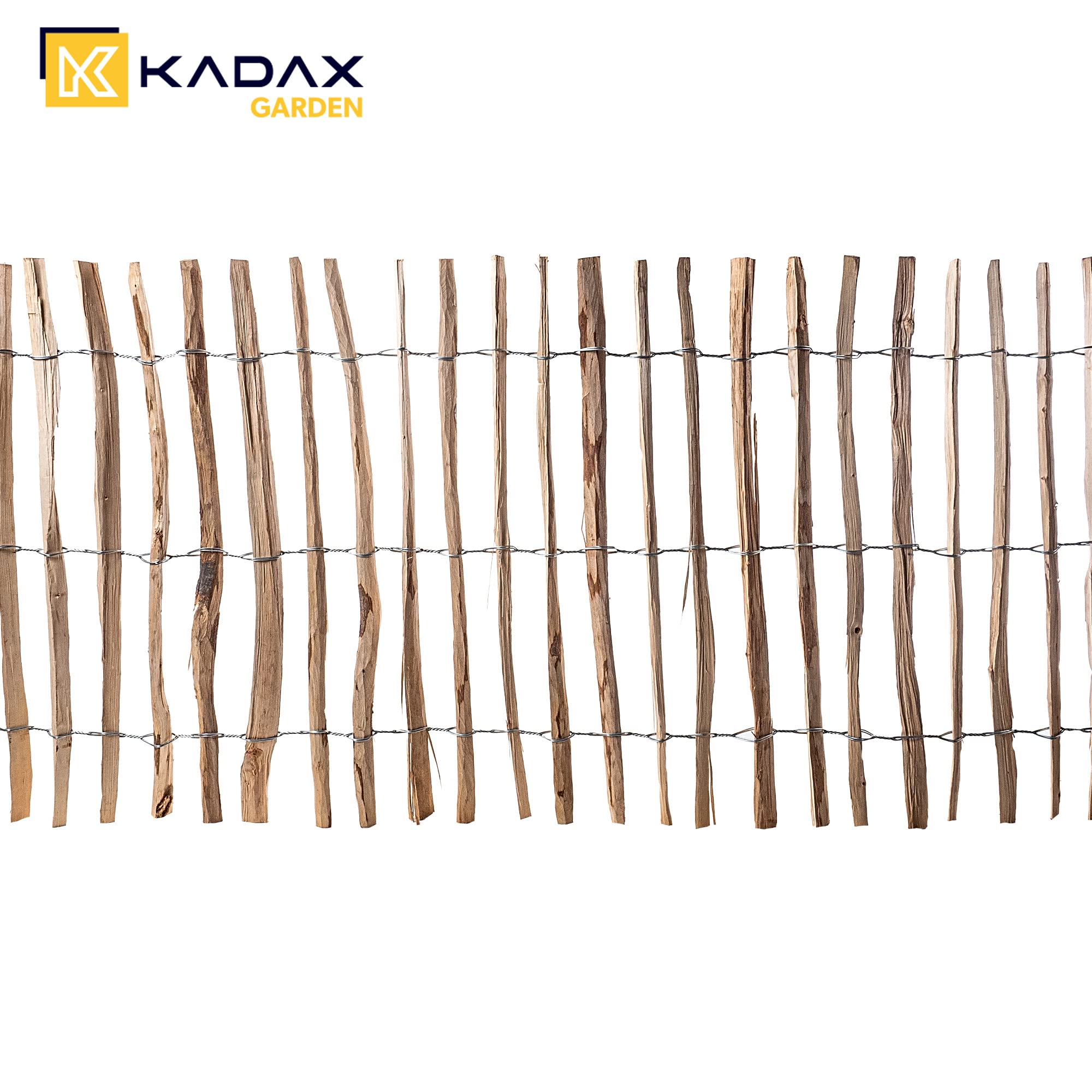 KADAX Recinzione in nocciola, recinzione in legno di nocciola, recinzione da giardino in diverse misure, resistente alle intemperie, recinzione in legno naturale (4-6 cm) 100 x 500 cm)