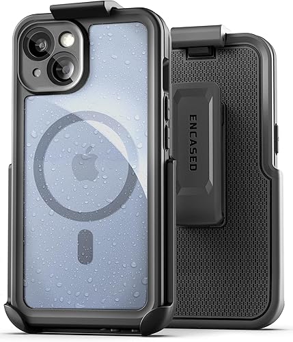 Miniatura 8 de Encased Titan - Funda impermeable para iPhone 15 con clip para cinturón (compatible con MagSafe), funda protectora de cuerpo completo con funda