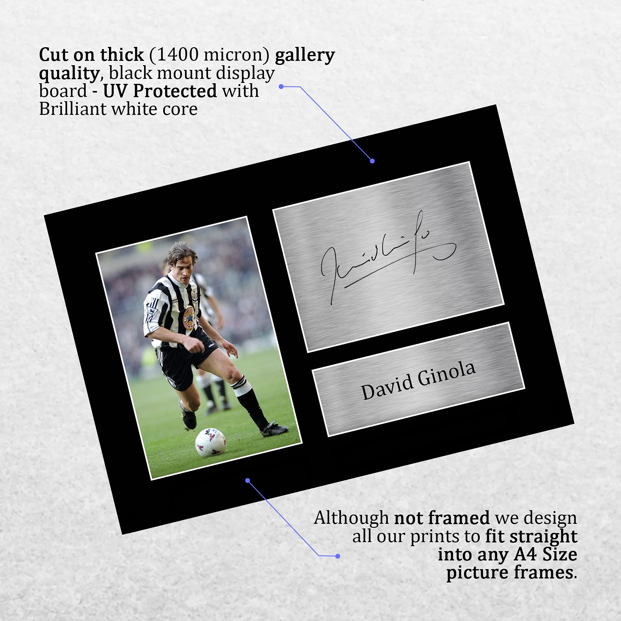 Photo Dédicacée David Ginola – Newcastle United, 10x8, Avec Certificat D'authenticité