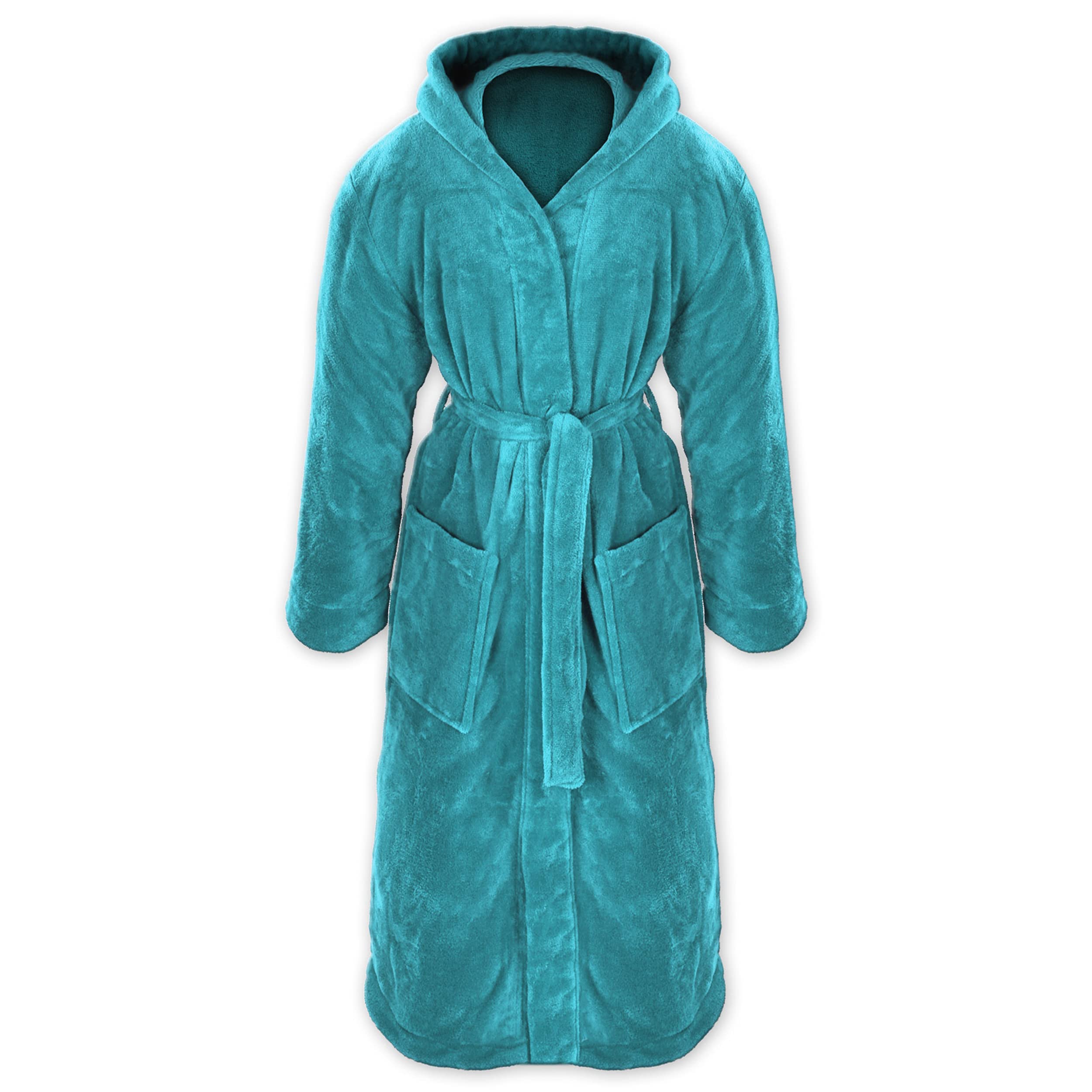 Gräfenstayn® Damen & Herren Kuschelfleece Bademantel mit Kapuze Größe S-XXXL mit Öko-Tex Standard 100 Flanell Fleece