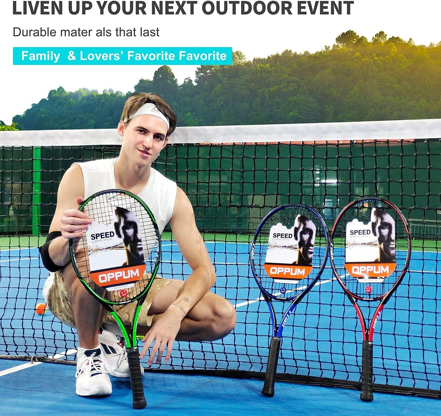 OPPUM 27" Pro Tennis Rackets -2PCS, for Adult Women and Men Student Professional Training Tennis Racquets and Beginners Rackets. (2pcs (Red+Green)) : Sports & Outdoors