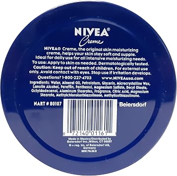 Genuine Authentic German Nivea Creme Cream available in 5.1 oz. / 150ml - 8.45 oz. / 250ml or 13.54 oz. / 400ml metal tin - Made in Germany & imported from Germany! NOT Thailand, Mexico or anywhere else! (250ml - 8.45 oz) by Nivea
