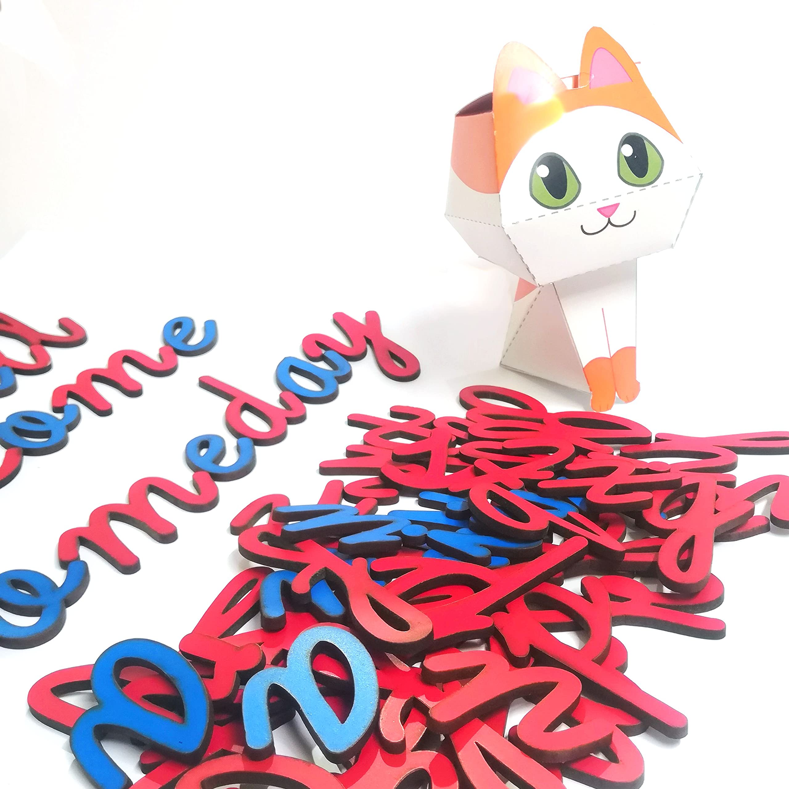 MFM Toys English Cursive Alphabets ~ 70pcs Lowercase Cutouts | Ages 4+ (Non Magnetic) 2